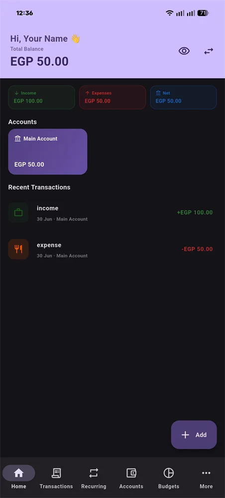 Expensy Home