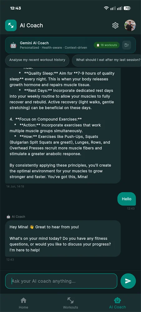 AI Coach chat